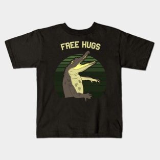 free hugs, funny crocodile drawing Kids T-Shirt